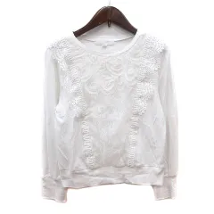 ジルスチュアート JILL STUART カットソー Tシャツ クルーネック レース 長袖 FR 白 ホワイト /MNのサムネイル