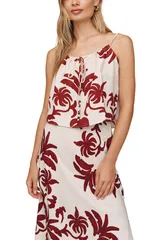 ベラダール レディース トップス シャツ Bella Dahl Tie Front Camisole ISLANDAMASK PRINTのサムネイル