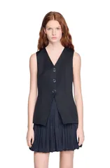 サンドロ レディース トップス ワンピース SANDRO Short bubble dress Black ブラックのサムネイル