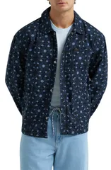 リー メンズ アウター コート フラワー柄 プリント デニム フラワー ジャケット Lee Floral Print Denim Jacket GEO PRINT デニムのサムネイル