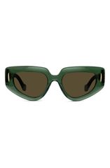 ロエベ レディース アクセサリー サングラス・アイウェア Loewe Anagram 51mm Geometric SunglassesHINY DARK GREEN BROWN グリーン