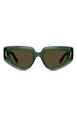 ロエベ レディース アクセサリー サングラス・アイウェア Loewe Anagram 51mm Geometric SunglassesHINY DARK GREEN BROWN グリーンのサムネイル