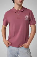 ゲス メンズ トップス ポロシャツ スエード ジャージー GUESS Muscle Fit Sueded Jersey Polo SOFT BERRYのサムネイル