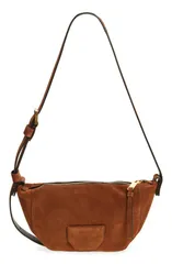 オールセインツ レディース バッグ スエード AllSaints Madea Suede Shoulder Bag COGNAC BROWN ブラウンのサムネイル