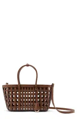 マンゴ レディース バッグ レザー フェイクレザー MANGO Braided Faux Leather Top Handle Bag LEATHERのサムネイル