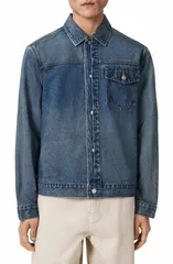 オールセインツ メンズ アウター コート デニム ジャケット AllSaints Roth Denim Jacket DARK INDIGO インディゴのサムネイル