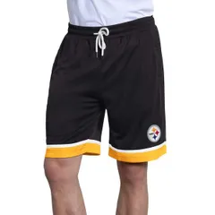 スターター メンズ ボトムス ハーフパンツ・ショーツ メッシュ Tシャツ ショートパンツ Menstarter Black Pittsburgh Steelers Power Play Meshortのサムネイル