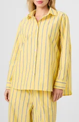 フレンチコネクション レディース トップス シャツ French Connection Rhodestripe Poplin ButtonUp Shirt DAISYELLOW MULTI イエローのサムネイル