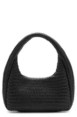 マンゴ レディース バッグ レザー フェイクレザー MANGO Braided Faux Leather Shoulder Bag BLACK ブラックのサムネイル