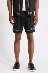 リプレゼント メンズ ボトムス ハーフパンツ・ショーツ ショートパンツ コットン Represent Border Stripe Cotton Shorts JET BLACK ブラック