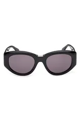マックスマーラ レディース アクセサリー サングラス・アイウェア Max Mara 52mm Round Sunglasses BLACK RUTHENIUM SMOKE ブラックのサムネイル