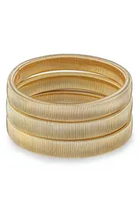 エティカ レディース アクセサリー ブレスレット・バングル・アンクレット Ettika Set of 3 Stretch Flex Cuffs GOLD ゴールドのサムネイル