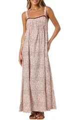 オニール レディース トップス ワンピース フラワー柄 マキシ フラワー ONeill Natasha Ditsy Floral Maxi Dress CHOCOLATE チョコレートのサムネイル