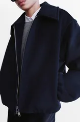 マンゴ レディース アウター コート ウール ジャケット MANGO Wool Blend Jacket NAVY ネイビーのサムネイル