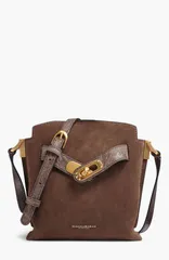 ダナ キャラン ニューヨーク レディース バッグ スエード Donna Karanew York Bridgehampton Python Suede Small Crossbody Brown Muのサムネイル