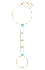 エティカ レディース アクセサリー ブレスレット・バングル・アンクレット Ettika Reconstituted Turquoise Solstice Hand Chain TURQUOISE ターのサムネイル