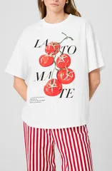 フレンチコネクション レディース トップス シャツ コットン グラフィック French Connection La Tomate Oversize Cotton Graphic TShirt SUMのサムネイル
