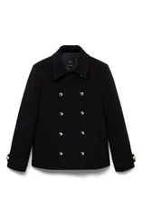 マンゴ レディース アウター コート ジャケット MANGO Double Breasted Jacket BLACK ブラックのサムネイル