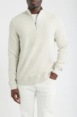 バブアー メンズ アウター パーカー・スウェット ハーフジップ Barbouravensworth Quarter Zipullover ECRU MARL エクリュのサムネイル