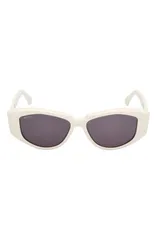 マックスマーラ レディース アクセサリー サングラス・アイウェア Max Mara Lee 52mm Round Sunglasses WHITE SHINY PALE GOLD SMOKE ホワイトのサムネイル
