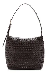 マンゴ レディース バッグ レザー フェイクレザー MANGO Braided Faux Leather Shoulder Bag CHOCOLATE チョコレートのサムネイル