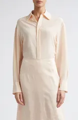 ヴィクトリア ベッカム レディース トップス シャツ スリムフィット シルク Victoria Beckham Slim Fit Silk ButtonUp Shirt BLOSSOMのサムネイル