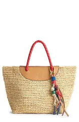 メイドウェル レディース バッグ Madewell Paracord Handheld Straw Bucket Bag FESTIVAL RED MULTI レッドのサムネイル