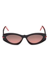 クリスチャン・ルブタン レディース アクセサリー サングラス・アイウェア Christian Louboutin 55mm Cat Eye Sunglasses BLACK BLACK RED GOL