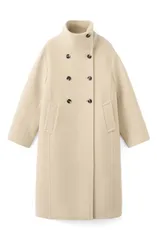 マンゴ レディース アウター ジャケット・ブルゾン コート MANGO Double Breasted Stand Collar Coat VANILLAのサムネイル