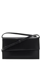 マンゴ レディース バッグ レザー フェイクレザー MANGO Faux Leather Crossbody Bag BLACK ブラックのサムネイル