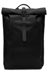 レインズ レディース バッグ バックパック・リュックサック Rains Rolltop Waterproof Rucksack BLACK ブラックのサムネイル