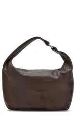 マンゴ レディース バッグ レザー MANGO Leather Shoulder Bag CHOCOLATE チョコレートのサムネイル