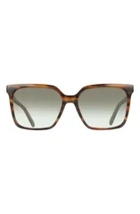 フェラガモ レディース アクセサリー サングラス・アイウェア FERRAGAMO 57mm Rectangle SunglassesTRIPED BROWN ブラウンのサムネイル
