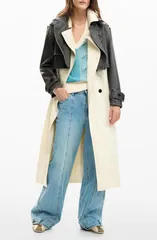 デジグアル レディース アウター ジャケット・ブルゾン コート Desigual Mixed Media Trench Coat OFF WHITE オフホワイトのサムネイル