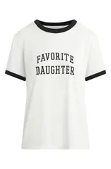 フェイバリット ドーター レディース トップス シャツ ロゴ Favorite Daughter Logo Ringer TShirt WHITE BLACK ホワイトのサムネイル