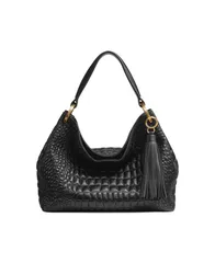 ダナ キャラン ニューヨーク レディース バッグ キルティング Donna Karanew York Glenwood Quilted Croc Shoulder BlkGold ゴールドのサムネイル