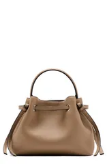 マンゴ レディース バッグ レザー フェイクレザー MANGO Faux Leather Bucket Bag MEDIUM BROWN ブラウンのサムネイル