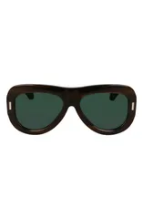 フェラガモ レディース アクセサリー サングラス・アイウェア FERRAGAMO Rivets 57mm Aviator SunglassesTRIPED BROWN GREEN グリーンのサムネイル