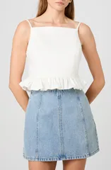 フレンチコネクション レディース トップス シャツ フリル French Connection Lilah Ruffle Crop Camisole SUMMER WHITE ホワイトのサムネイル