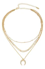エティカ レディース アクセサリー ネックレス・チョーカー レース Ettika Crescent Horn Multistrand Pendant Necklace GOLD ゴールドのサムネイル