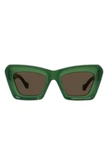 ロエベ レディース アクセサリー サングラス・アイウェア Loewe Anagram 52mm Cat Eye SunglassesHINY DARK GREEN BROWN グリーンのサムネイル