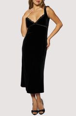 ロストアンドワンダー レディース トップス ワンピース レーストリム ミディ ベルベット レース Lost Wander Fiorellace Trim Velvet Midi Dress BLACK