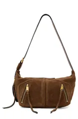 オールセインツ レディース バッグ スエード AllSaints Jean Rey Suede Shoulder Bag SUGAR BROWN ブラウンのサムネイル