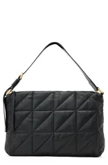 オールセインツ レディース バッグ キルティング レザー AllSaints Edbury Quilted Leather Shoulder Bag BLACK ブラックのサムネイル