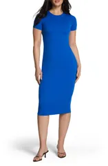 スパンク レディース トップス ワンピース クルーネック ミディ SPANX Ponte Crewneck Midi Dress CURRENTのサムネイル