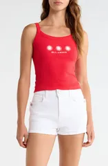 ビラボン レディース トップス シャツ リブニット グラフィック Billabong Day Trip Forever Graphic Rib Knitank FIESTA RED レッドのサムネイル