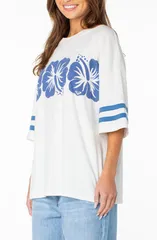 ロキシー レディース トップス シャツ グラフィック Roxy Game Day Oversize Graphic TShirt CLOUDANCERのサムネイル