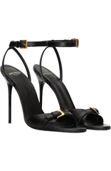 バルマン レディース シューズ スニーカー サンダル レザー Balmain Anthem smooth leather sandals Women black ブラックのサムネイル