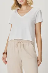 スプレンディット レディース トップス シャツ Vネック Splendid Louisa VNeck TShirt WHITE ホワイトのサムネイル