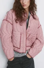 マンゴ レディース アウター コート キルティング ジャケット MANGO Quilted Jacket PINK ピンクのサムネイル